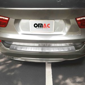 BMW X3 Bumper Sill Cover - Rear - Omac - Brushed Silver - '11-'17